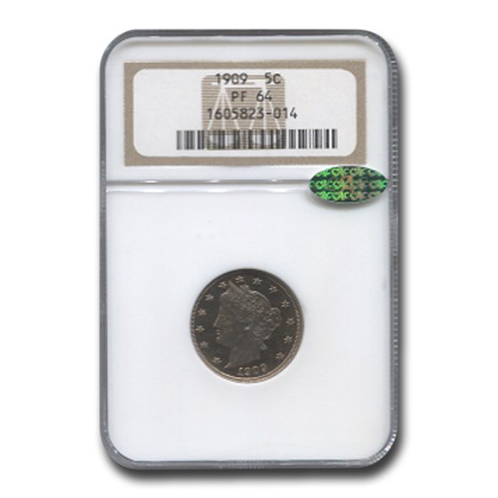 1909 Liberty Head V Nickel PF-64 NGC CAC 1909 Liberty Head V Nickel PF-64 NGC CAC